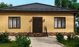 Проекты одноэтажных домов из кирпича | Строй-Кам - Каменка от 3635 рублей