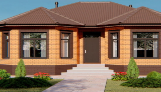 Проект одноэтажного дома с 3 спальнямиот 311490 рублей - Строй-Кам | Каменка