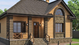 Проекты одноэтажных домов из кирпича | Строй-Кам - Каменка от 3635 рублей